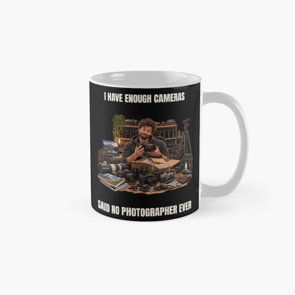 Item preview, I Have Enough Cameras – Funny Photography Humor designed and sold by GeekAnglerStore.