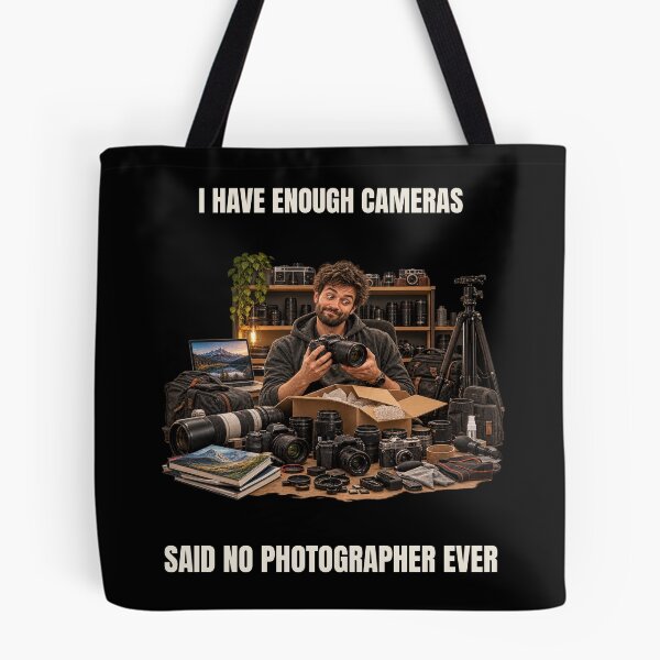 Item preview, I Have Enough Cameras – Funny Photography Humor designed and sold by GeekAnglerStore.