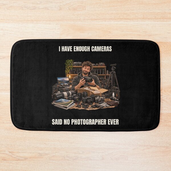 Item preview, I Have Enough Cameras – Funny Photography Humor designed and sold by GeekAnglerStore.