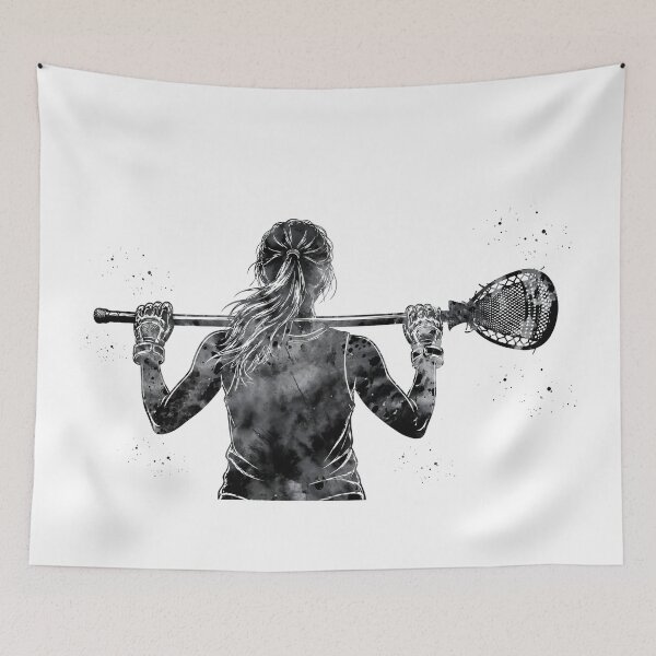 Item preview, Female Lacrosse Goalie Watercolor Art designed and sold by Liededrom..