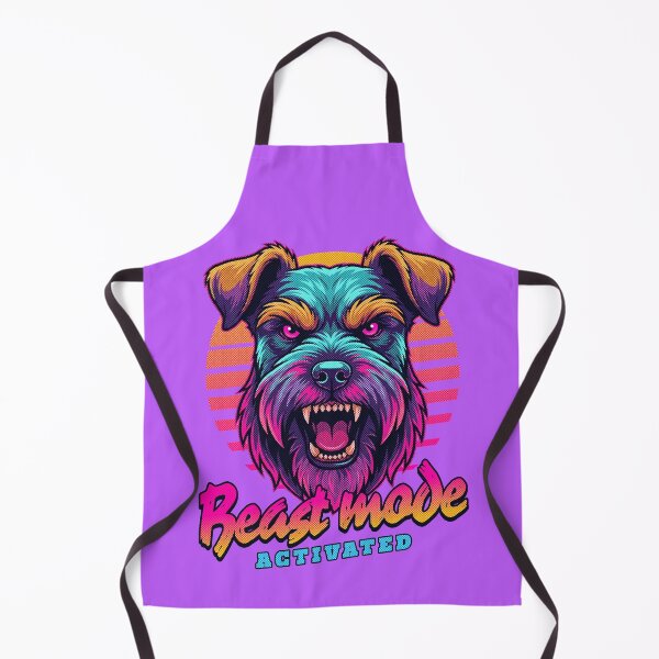 Item preview, Schnauzer Beast Mode - Neon Cyberpunk Horror designed and sold by PixelsPaws.