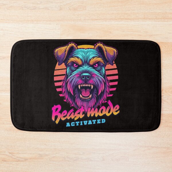 Item preview, Schnauzer Beast Mode - Neon Cyberpunk Horror designed and sold by PixelsPaws.