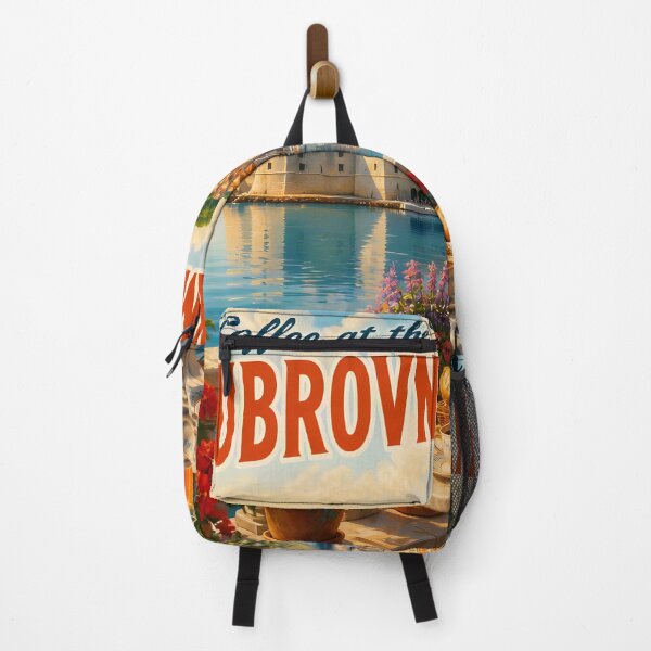 Item preview, Dubrovnik Marina Coffee – Vintage Croatian Harbour Travel Poster designed and sold by LSVart.
