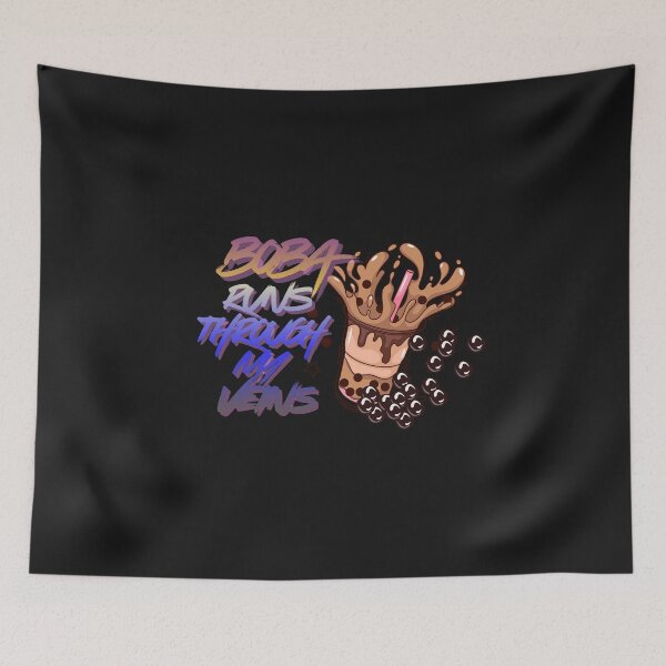 Item preview, Boba Runs Through My Veins Funny Bubble Tea Lover Design designed and sold by Soft Strength Studio.