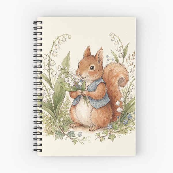 Item preview, Squirrel Lily of the Valley Vintage Watercolor designed and sold by Pasteltone.
