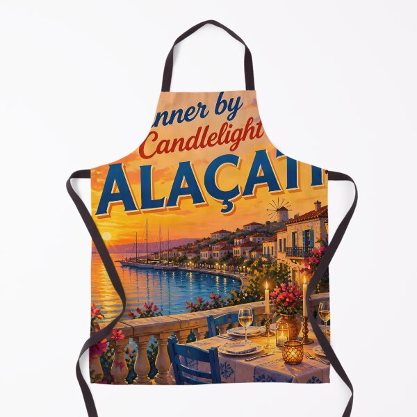 Item preview, Alaçatı Candlelit Dinner – Vintage Turkish Sunset Travel Poster designed and sold by LSVart.