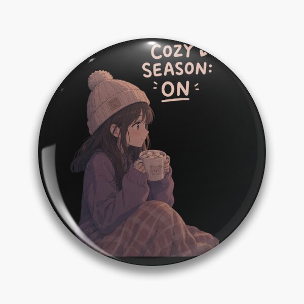 Item preview, Cozy Season On – Lo-Fi Anime Girl with Hot Cocoa and Beanie Winter Aesthetic designed and sold by AsotenDesigns.