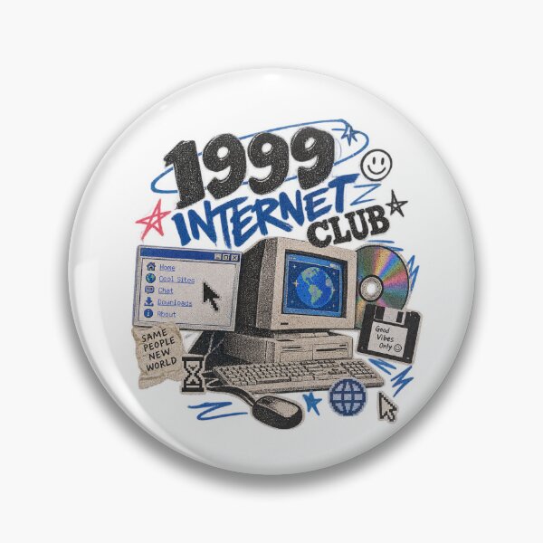 Artikelvorschau, „Internet Club 1999“ | Retro-Computer- und Internet-Collage-Design | Y2K-Retro-Internet | Exklusives Design | Vintage-Technologie entworfen und verkauft von qfa Originals.