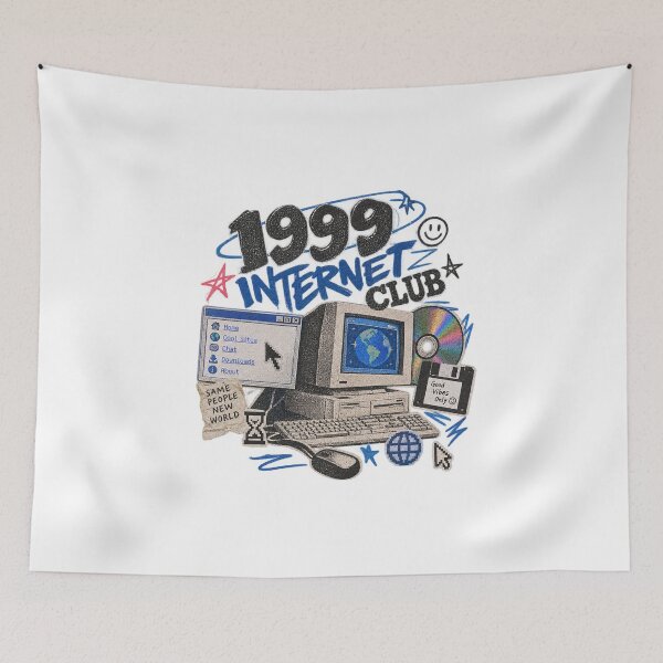 Item preview, "1999 Internet Club" | Retro Computer and Old Internet Collage Design | Y2K Retro Internet | Exclusive Design | Vintage Technology designed and sold by qfa Originals.
