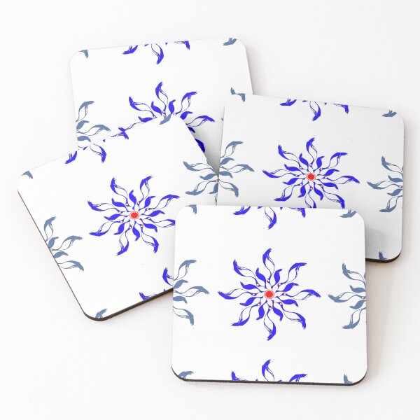 Item preview, Tsuru Crane Flower Blue and Blue Grey designed and sold by KalligrafiaStudioAki.