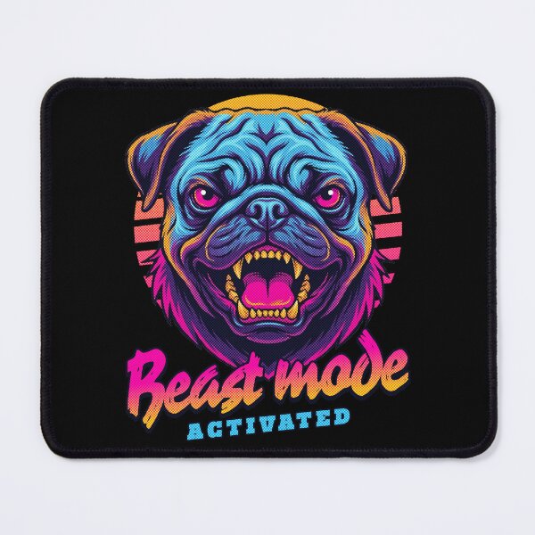 Item preview, Pug Beast Mode - Neon Cyberpunk Horror designed and sold by PixelsPaws.