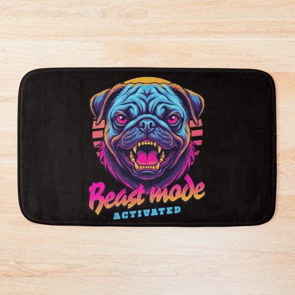 Item preview, Pug Beast Mode - Neon Cyberpunk Horror designed and sold by PixelsPaws.