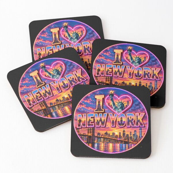 Item preview, I Love New York – Statue of Liberty Neon Sunset designed and sold by Kiziorq.