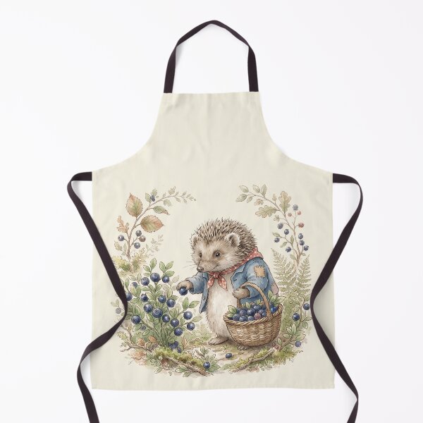 Item preview, Hedgehog Blueberry Picking Woodland Watercolor designed and sold by Pasteltone.