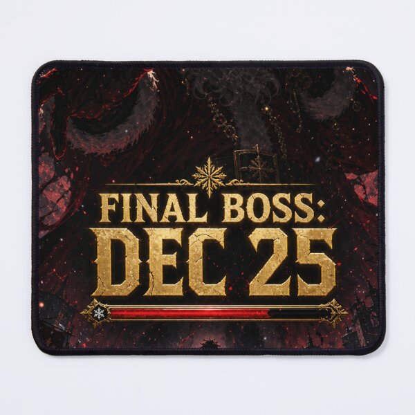 Item preview, Final Boss Dec 25 – Dark Anime Evil Santa Boss Fight Christmas Gamer Art designed and sold by AsotenDesigns.
