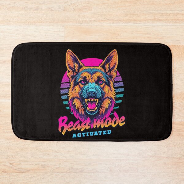 Item preview, German Shepherd Beast Mode - Neon Cyberpunk Horror designed and sold by PixelsPaws.