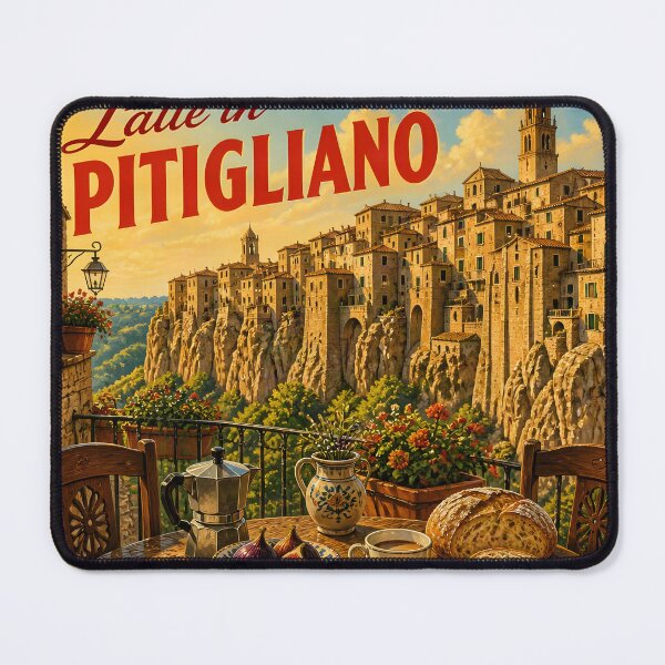 Item preview, Latte in Pitigliano Italy – Vintage Travel Poster designed and sold by LSVart.