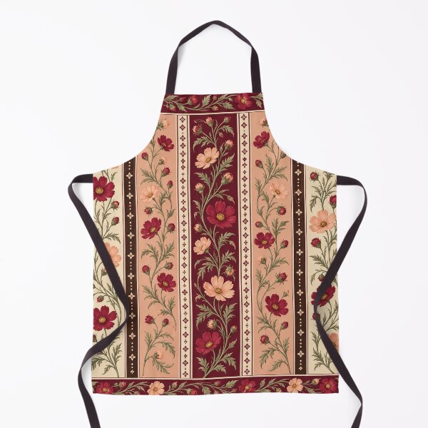Aperçu de l'œuvre Burgundy Bloom – Vintage Floral Stripe Scarf Print créée et vendue par symbolic Tees.