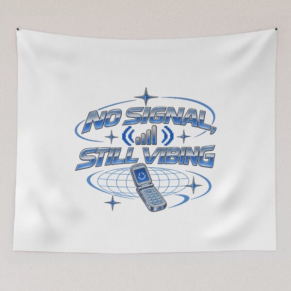 Item preview, "No Signal, Still Vibing" | Y2K Flip Phone and Retro Cellular Network Design | 2000s Digital Nostalgia | Exclusive Design | Retro Technology designed and sold by qfa Originals.