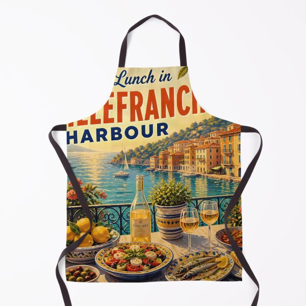 Item preview, Villefranche Harbour Lunch – Vintage French Riviera Travel Poster designed and sold by LSVart.