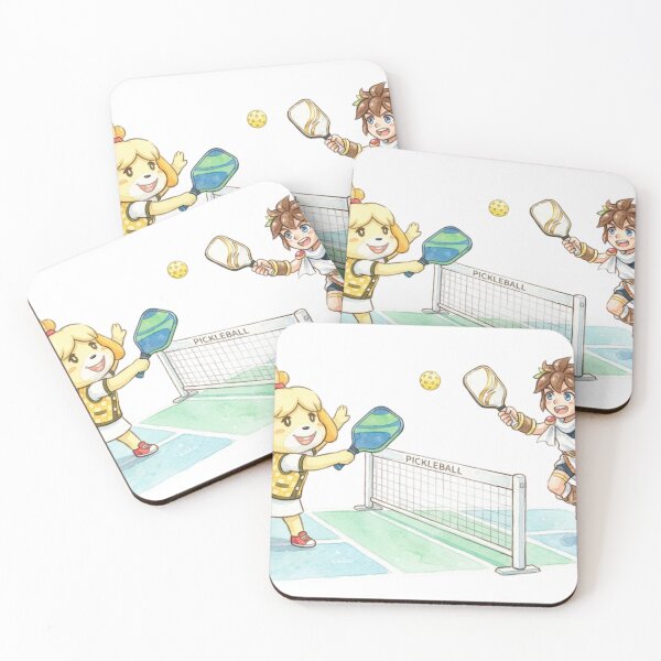 Item preview, Isabelle (Animal Crossing) and Pit (Kid Icarus) playing pickle ball. designed and sold by gorillazone_co.