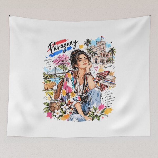 Item preview, Paraguay Asuncion Travel Illustration designed and sold by EdwinkOne.
