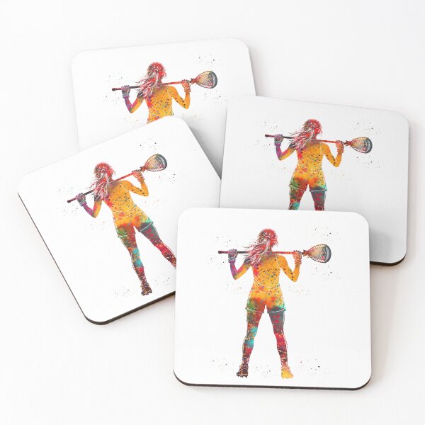 Item preview, Female Lacrosse Goalie Watercolor Art designed and sold by Liededrom..
