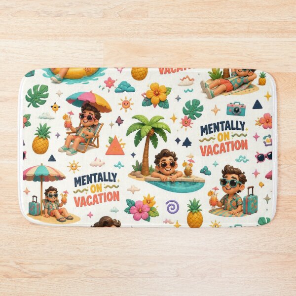 Item preview, Mentally on Vacation – Funny Summer Vacation Design designed and sold by mo-carnival.