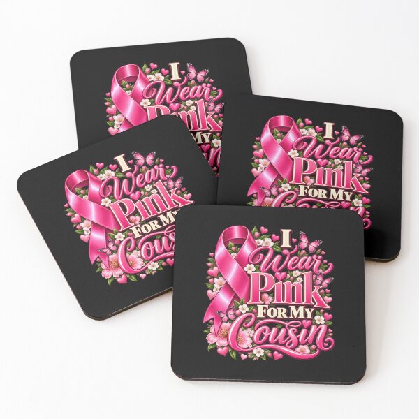 Item preview, I Wear Pink for My Cousin – Pink Ribbon Breast Cancer Awareness designed and sold by NicheMuse Studio.