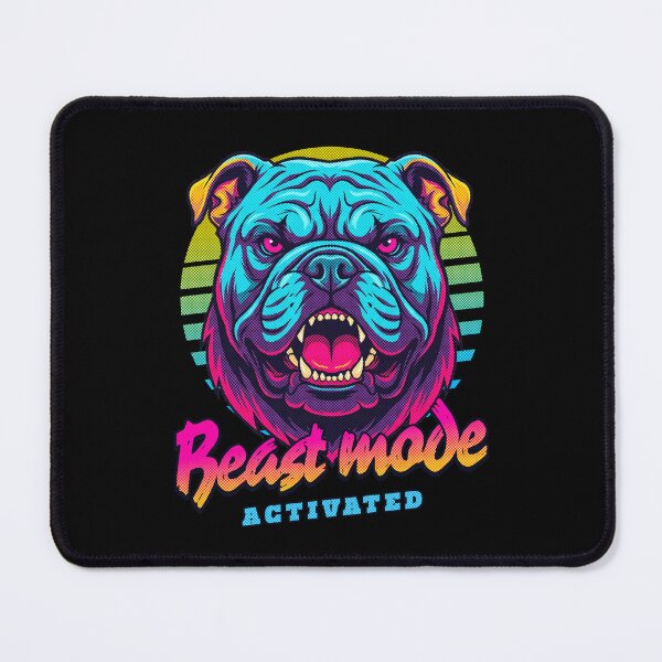 Item preview, English Bulldog Beast Mode - Neon Cyberpunk Horror designed and sold by PixelsPaws.