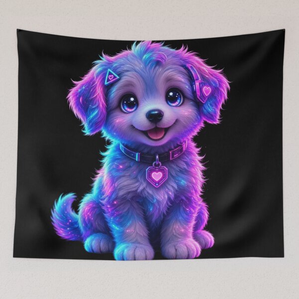 Item preview, Neon Dream Pup Cyberpunk Kawaii Dog designed and sold by ExploreAura Studio.