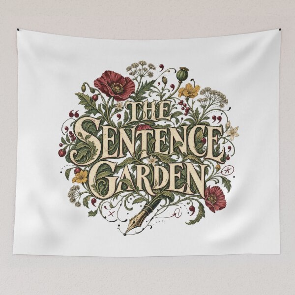Item preview, The Sentence Garden – Poetcore Botanical Writer & Literary Art designed and sold by Golden Era Studio.