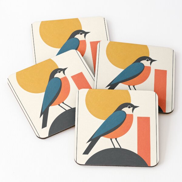 Item preview, "The View" | Mid Century Modern Bird Art Print | Bauhaus Geometric Wall Art designed and sold by Filora Atelier | Bird Art.