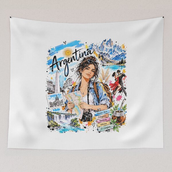 Item preview, Argentina Travel and Culture Illustration designed and sold by EdwinkOne.