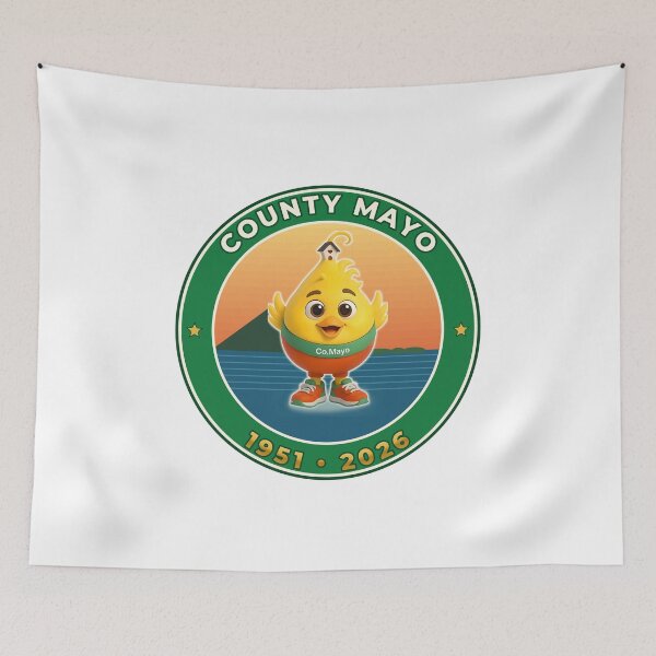 Item preview, County Mayo Retro Badge 1951 2026 – Croagh Patrick Clew Bay designed and sold by Spudies.