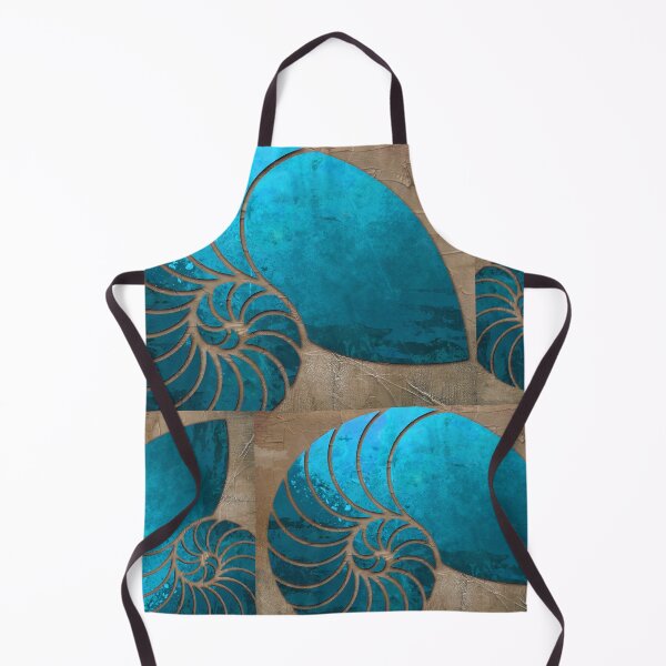 Artikelvorschau, Türkisblaue Nautilus-Muschelkunst, Strand, Küste, tropische Muscheln entworfen und verkauft von Sharon Cummings Art.