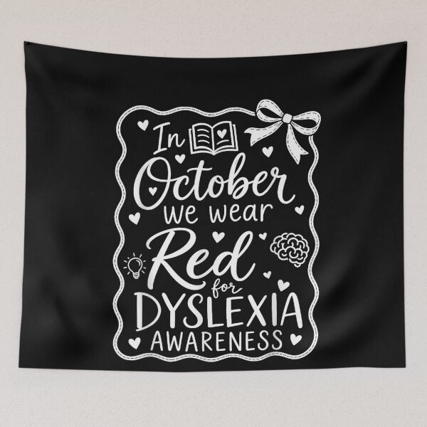 Item preview, Preppy in October We Wear Red Dyslexia Awareness Teacher  designed and sold by studiopekepeke.