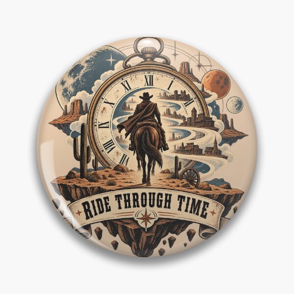 Item preview, Ride Through Time Cowboy - Vintage Western Time Travel Retro Sci-Fi Design designed and sold by Dogandesighn.