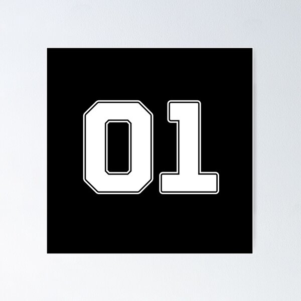 Item preview, 01 | Jersey Number 01 | Shirt Number 01 (White) designed and sold by STUDIO-72.