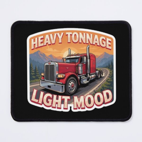 Item preview, Heavy Tonnage Light Mood Vintage Red Semi Truck Emblem designed and sold by PoleksGraphics.