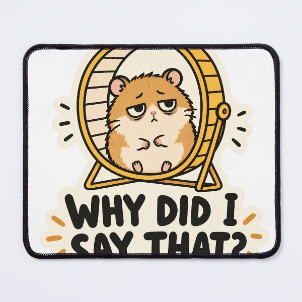 Item preview, Overthinking Hamster Why Did I Say That Funny Cute Animal designed and sold by TRAZZI.