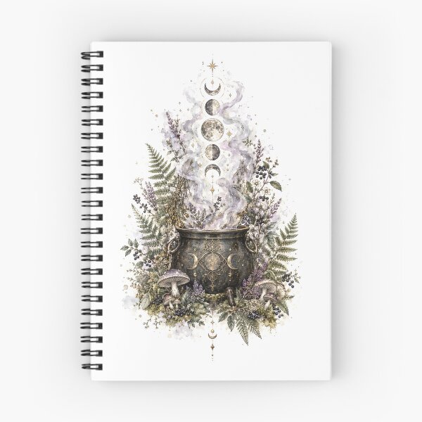 Item preview, Witch Cauldron Moon Phases Herbs Smoke designed and sold by Shadow Sprite Art.