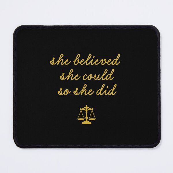Item preview, She Believed She Could So She Did Lawyer Gift | Women in Law Scales of Justice Motivational Design | Law School Graduation Gift | Attorney & Paralegal Empowerment Quote designed and sold by LitzoyGlobeArt.
