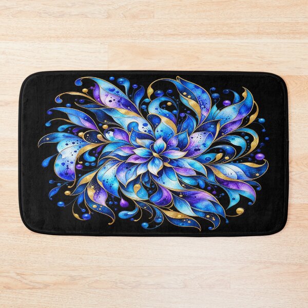 Item preview, Fantasy Blue Floral Burst – Ornamental Botanical Design designed and sold by TroviTutto.