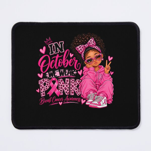 Item preview, In October We Wear Pink Breast Cancer Kid Black Girl Toddler designed and sold by studiopekepeke.