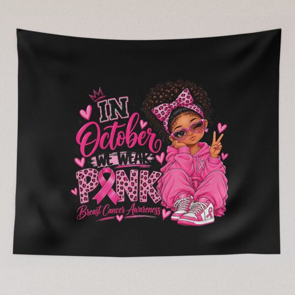 Item preview,  In October We Wear Pink Breast Cancer Kid Black Girl Toddler designed and sold by studiopekepeke.
