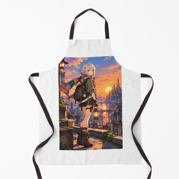 Item preview, Sunset Lantern Wanderer Anime Cityscape Art designed and sold by AnimeOrbit.