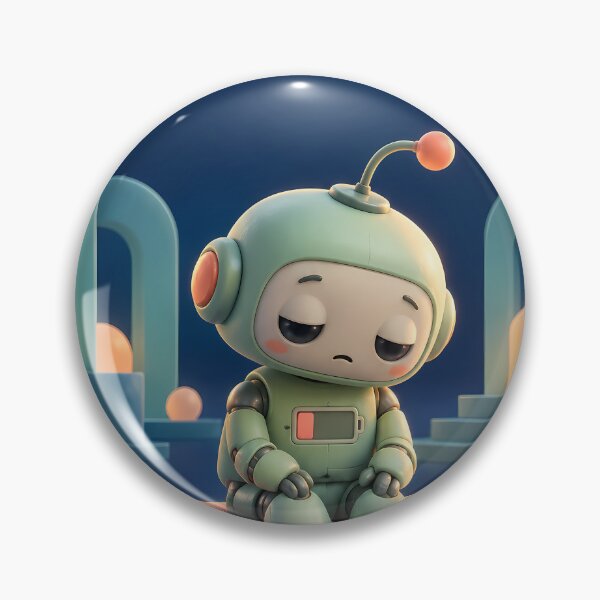 Item preview, Low Battery Robot – Cute Sleepy Mint Robot Art designed and sold by Jaani-T.
