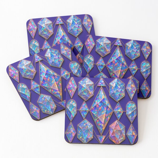 Item preview, Iridescent Opal Crystal Aesthetic - Sacred Geometry Gold Jewel Pattern designed and sold by Breezes-of-Ida.