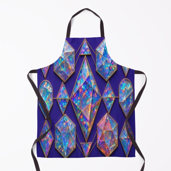 Item preview, Iridescent Opal Crystal Aesthetic - Sacred Geometry Gold Jewel Pattern designed and sold by Breezes-of-Ida.